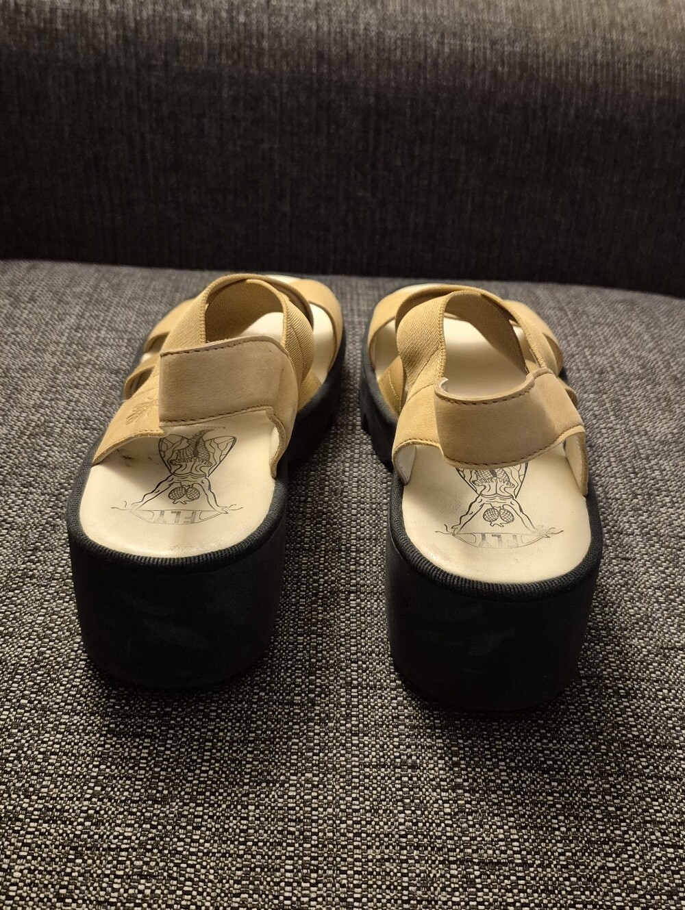 Fly London Taji Yellow Strap Platform Sandals Size 8-8.5 (39) - Picture 3 of 12